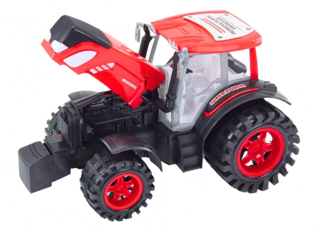Stor traktor med trailer og høballer