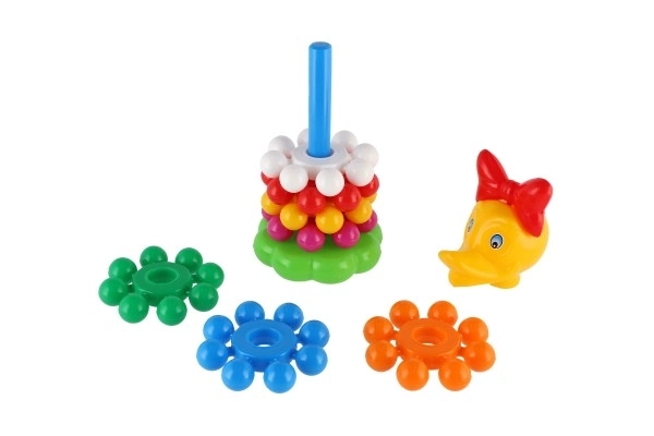 Sammensæt pyramide med plastcirkler 26 cm i net 12m+