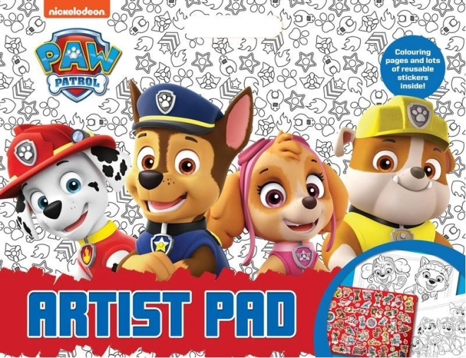 NICKELODEON Mega malebog med klistermærker Paw Patrol