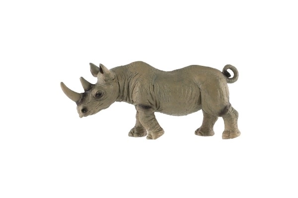 Næsehorn med to horn lavet af plastic 14cm i pose