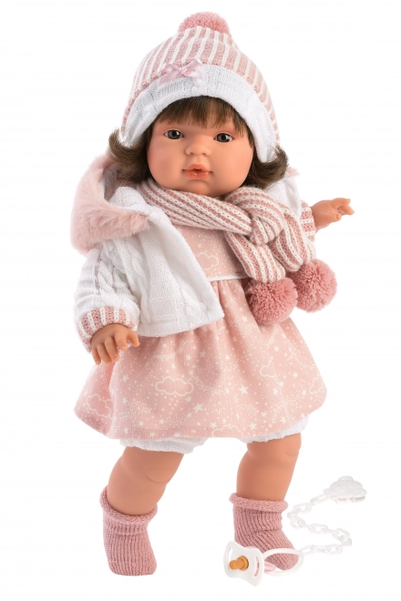 Llorens 385L LOLA - realistisk dukke med lyde og blødt stofkrop - 38 cm