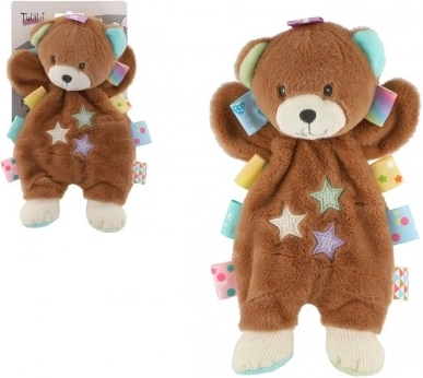 Plys bamse putteklud med rangle
