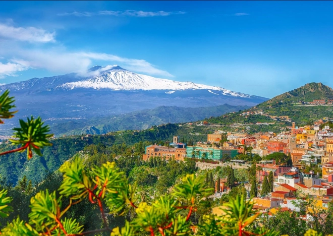 Enjoy puslespil Etna og Taormina, Sicilien – 1000 brikker