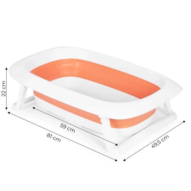 Børnebadekar - foldbart badekar med afløb 81 cm - ECOTOYS – orange