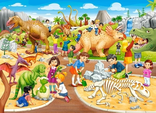 Puslespil dinosaurpark 70 stykker