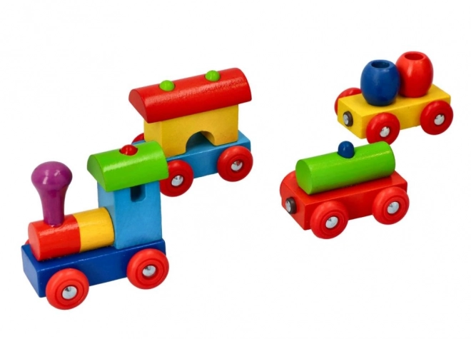 Goki farvet træ tog med magnetiske vogne