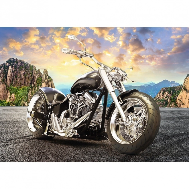 Puslespil 500 brikker sort motorcykel