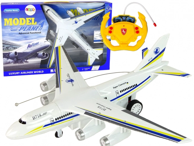 Fjernstyret RC passagerfly hvidt