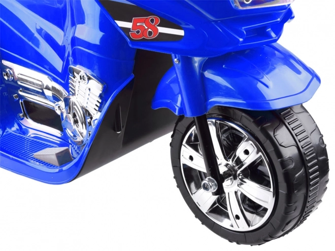 Børne sportsmotorcykel med farverigt LED lys – Blå
