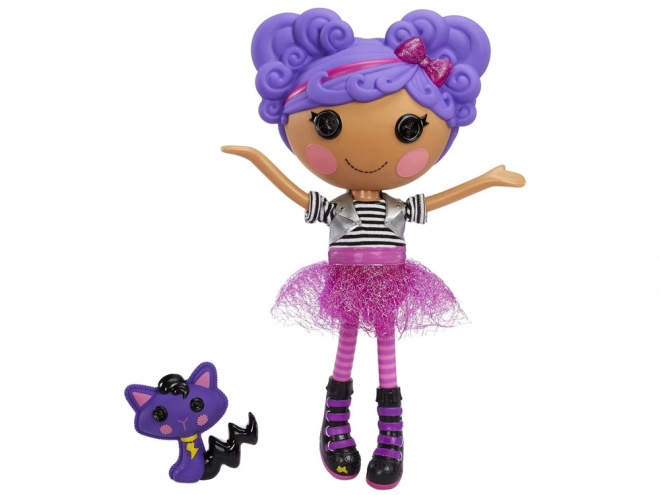 Stor rockdukke Storm E. Sky 33 cm med kat