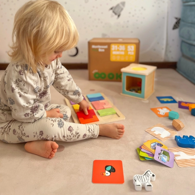 Uddannelsesmæssig Montessori-boks til børn i alderen 31-36 måneder