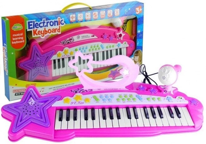 Tastatur Orgel 37 Taster MP3 Mikrofon Lyserød