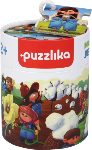 Puzzlika fremstilling af jeans – lærende fortælle-puslespil for børn, 15 brikker