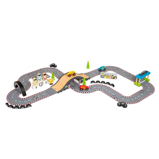 Bigjigs Rail Træ Racerdag Autodræs