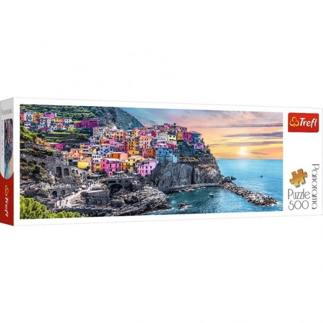 Panoramisk puslespil 500 brikker Vernazza ved solnedgang, Italien