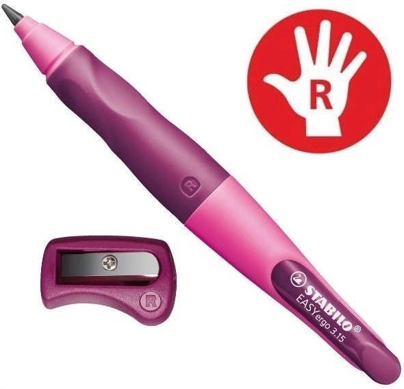 Ergonomisk mekanisk blyant STABILO easyergo 3,15 til højrehåndede, pink med blyantspidser