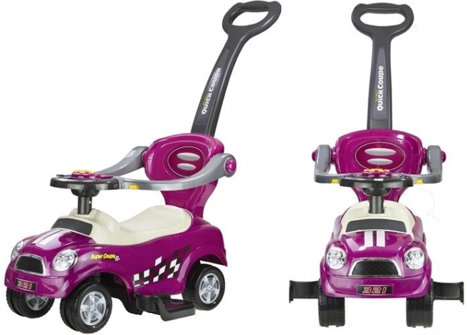 kørebil med styrestang coupe lilla