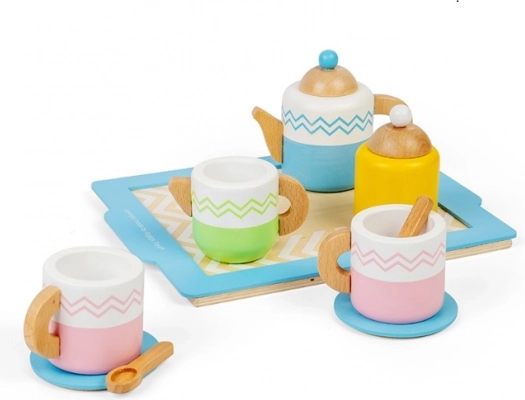 Bigjigs Toys træ tesæt med bakke
