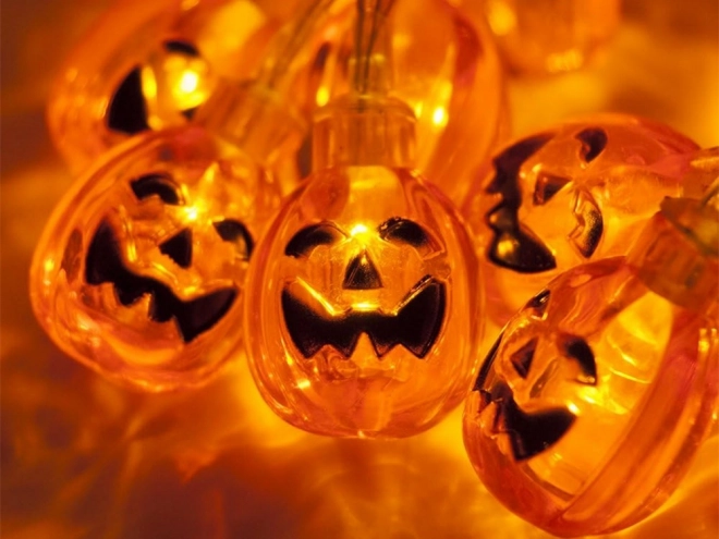 Hængende LED græskarguirlande til Halloween
