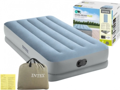 Oppustelig enkeltseng 191 × 99 × 36 cm med indbygget USB-elektrisk pumpe Intex