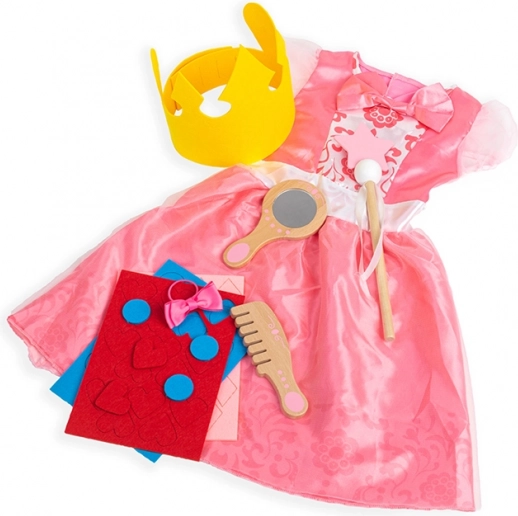 Bigjigs Toys prinsessekostume – lyserød kjole med tilbehør