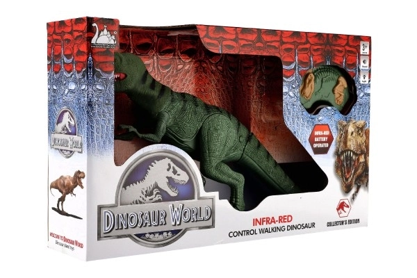 Dinosaurus gående IC velociraptor plast 50cm på batteri med lyd og lys i kasse 53x32,5x12cm