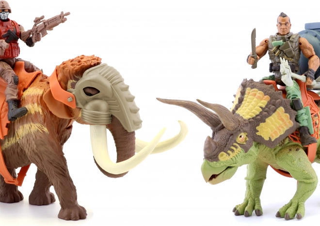 Sæt soldater på dinosaurer 25 cm