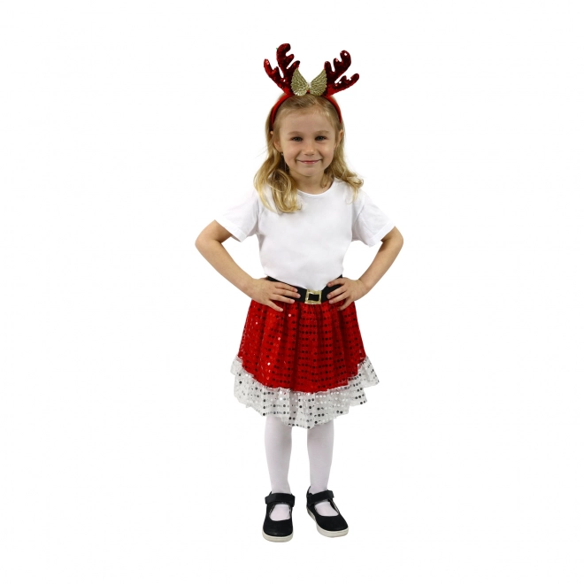Børnekostume TUTU nederdel juleelg med pandebånd