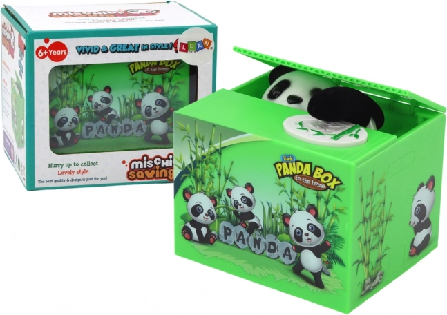 Sparegris Panda Vi lærer at spare Lille bjørn Grøn æske