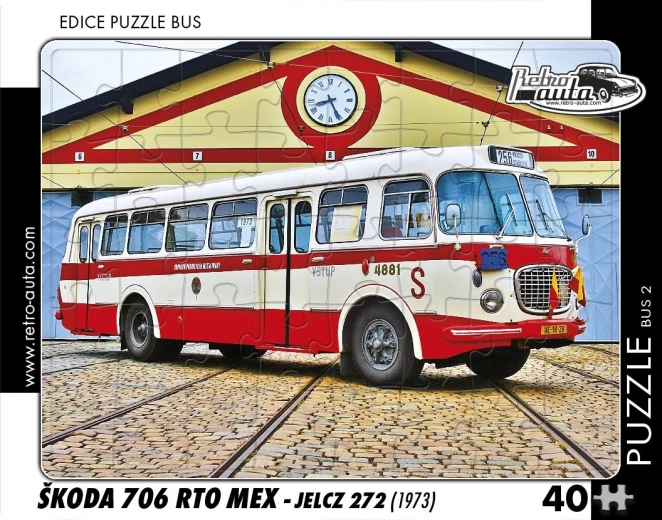 Puslespil RETRO-AUTA bus Škoda 706 RTO MEX 40 brikker