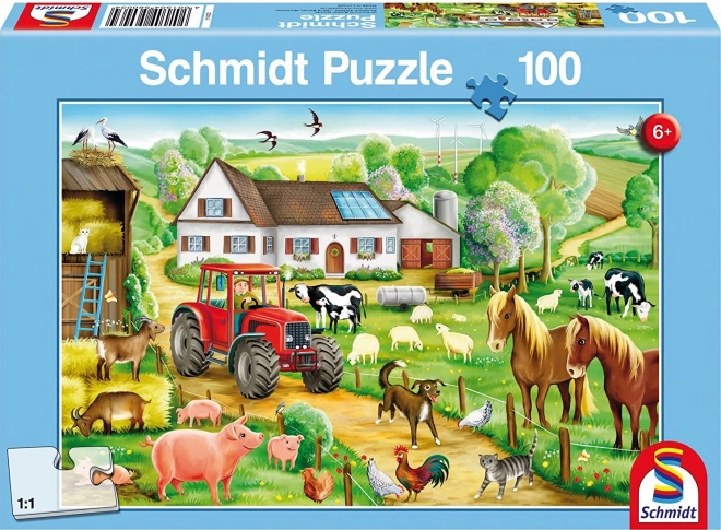 SCHMIDT Puzzle På gården 100 brikker