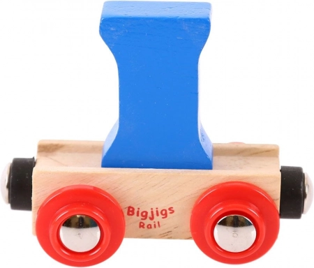 Vogn med bogstavet I til Bigjigs Rail trætogbane