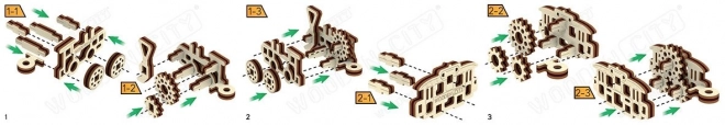 3D puslespil Transportmidler - Wooden City mini sæt