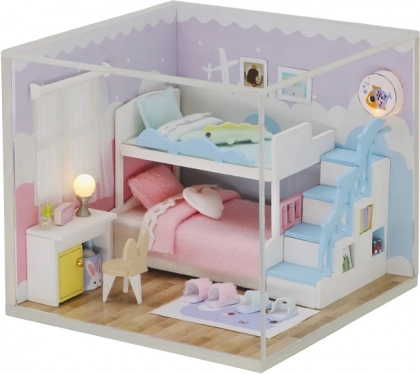 Miniaturet dukkehus soveværelse søde drømme 2Kids Toys