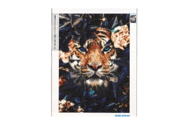 Diamantmaling Skjult Tiger 30x40 cm