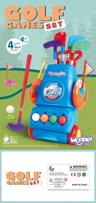 Børnesæt til golf med stativ på hjul Woopie