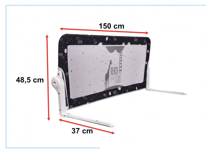 Sort beskyttelsesgelænder til seng 150 cm