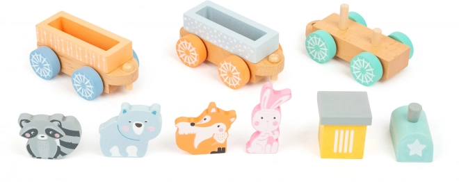 Small Foot Træ Tog i Pastel Farver
