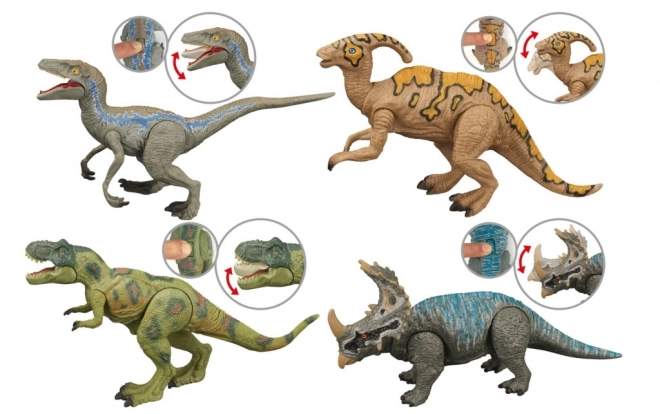 Interaktiv dinosaur med 4 typer