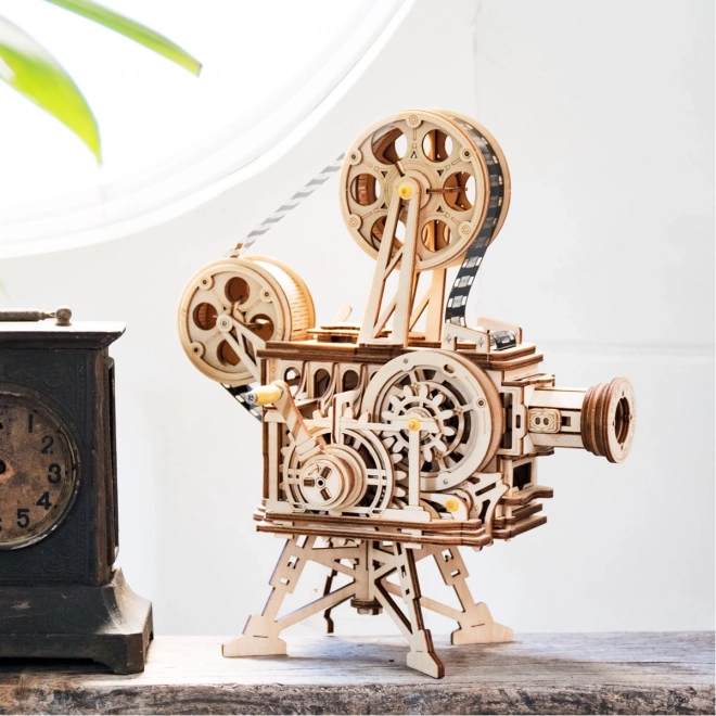 RoboTime 3D træ mekanisk puslespil Filmprojektor