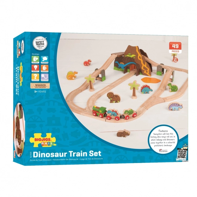 Bigjigs Rail Trætogbane Dinosaurer