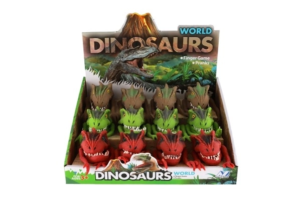 Dino-dukke til fingeren 6x8cm silikone 3 farver