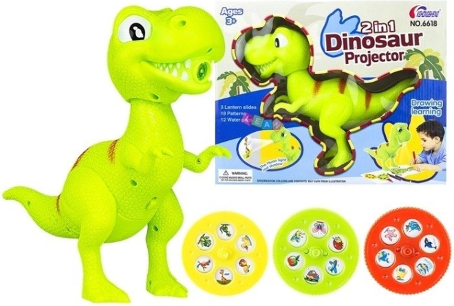 dinosaur-projektor til tegning 2-i-1 med dias og tuscher