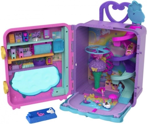 polly pocket ferie-resort i rullekuffert roll away