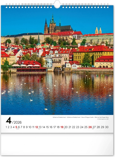 Væghængt kalender Prag 2026