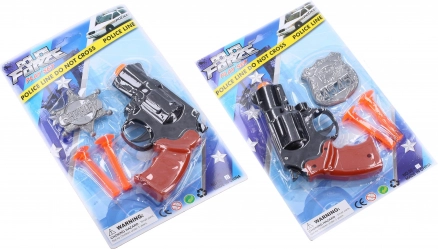 Politipistol med badge – børnesæt 13 cm