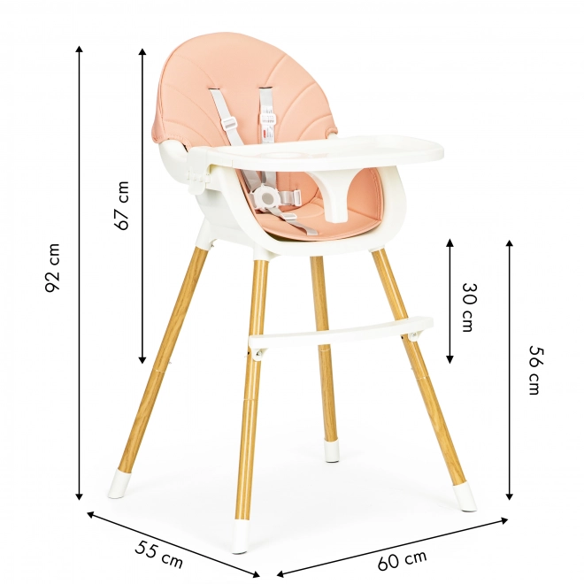 Ecotoys Spisestol 2-i-1 Pink