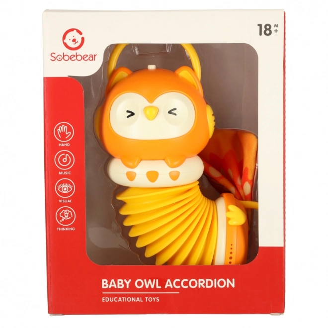 Børneakkordeon Ugle orange