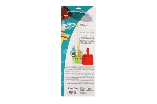 Rengøringssæt/renser med tilbehør plastik 5 stk på kort 21,5x57,5x5cm
