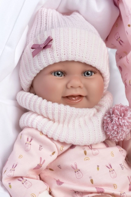 Llorens 73902 NYFØDT PIGE - realistisk babydukke med helt vinylkrop - 40 cm